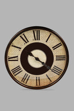 Load image into Gallery viewer, Redtag-Brown-Roman-Elegant-Wall-Clock-Colour:Brown,-Filter:Home-Decor,-HMW-HOM-Wall-Clock,-New-In,-New-In-HMW-HOM,-Non-Sale,-S22A,-Section:Homewares-Home-Decor-
