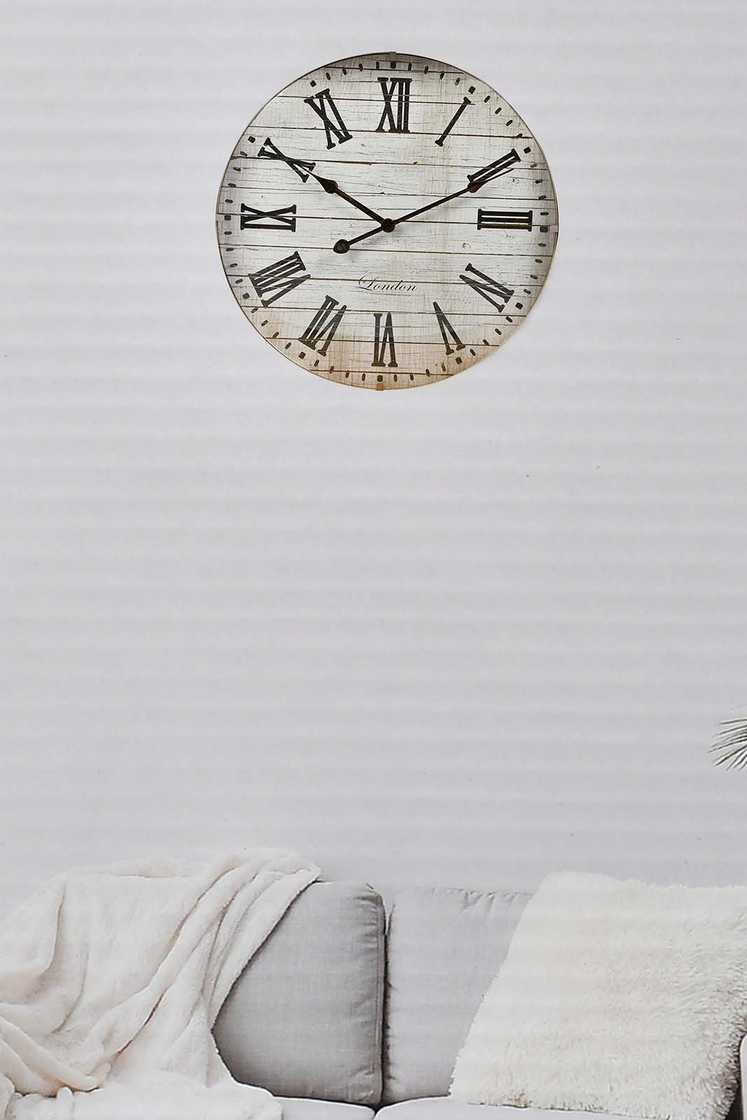 Redtag-Beige-Roman-Classic-Wall-Clock-Colour:Beige,-Filter:Home-Decor,-HMW-HOM-Wall-Clock,-New-In,-New-In-HMW-HOM,-Non-Sale,-S22A,-Section:Homewares-Home-Decor-