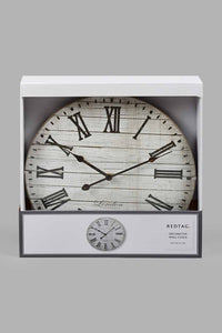 Redtag-Beige-Roman-Classic-Wall-Clock-Colour:Beige,-Filter:Home-Decor,-HMW-HOM-Wall-Clock,-New-In,-New-In-HMW-HOM,-Non-Sale,-S22A,-Section:Homewares-Home-Decor-