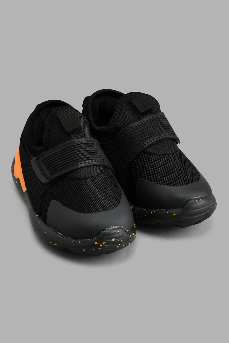 Redtag-Black-Polka-Dot-Sole-Slip-On-Trainer-Colour:Black,-Filter:Boys-Footwear-(1-to-3-Yrs),-INB-Casual-Shoes,-New-In,-New-In-INB-FOO,-Non-Sale,-S22A,-Section:Kidswear-Infant-Boys-1 to 3 Years