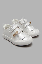 Load image into Gallery viewer, Redtag-Silver-Bow-Trim-High-Top-Sneaker-Character,-Colour:Silver,-Filter:Girls-Footwear-(1-to-3-Yrs),-ING-Casual-Shoes,-New-In,-New-In-ING-FOO,-Non-Sale,-S22A-Infant-Girls-1 to 3 Years
