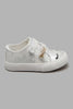 Redtag-Silver-Bow-Trim-High-Top-Sneaker-Character,-Colour:Silver,-Filter:Girls-Footwear-(1-to-3-Yrs),-ING-Casual-Shoes,-New-In,-New-In-ING-FOO,-Non-Sale,-S22A-Infant-Girls-1 to 3 Years