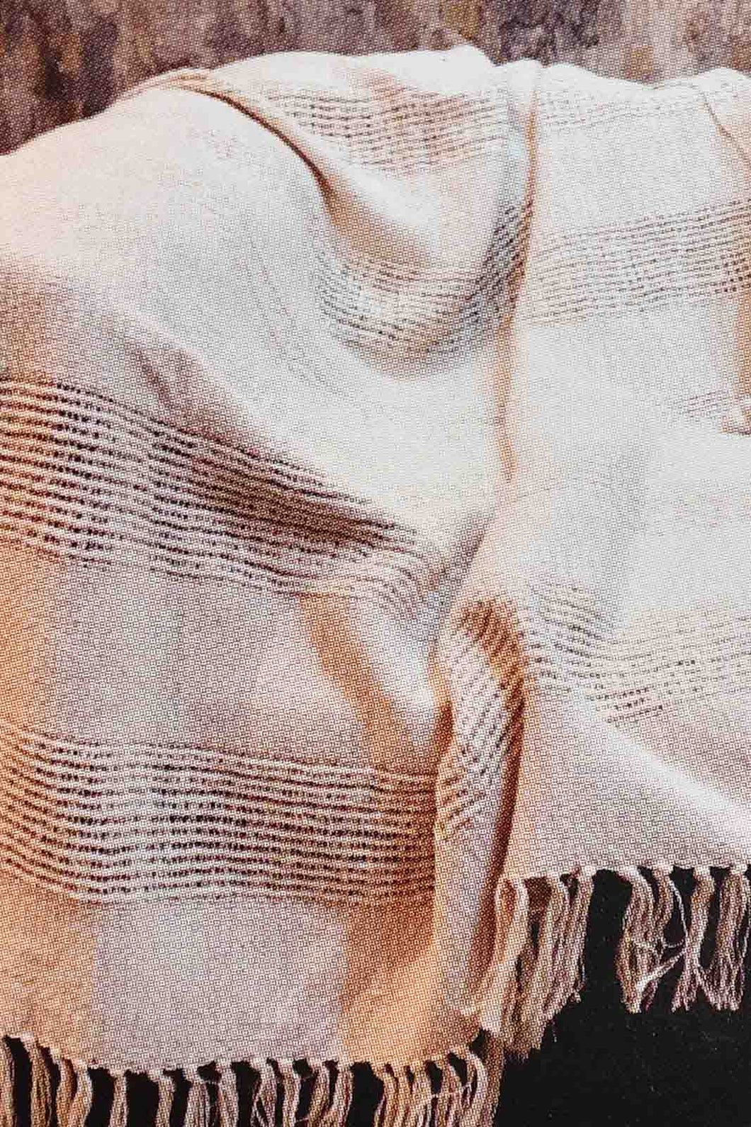 Redtag-Beige-Textured-Net-Stripe-Throw-With-Fringes-BED-PHANTASMAGORIA-3,-Colour:Beige,-Filter:Home-Bedroom,-HMW-BED-Throws,-New-In,-New-In-HMW-BED,-Non-Sale,-S22A,-Section:Homewares-Home-Bedroom-