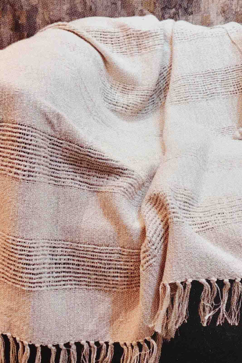 Redtag-Beige-Textured-Net-Stripe-Throw-With-Fringes-BED-PHANTASMAGORIA-3,-Colour:Beige,-Filter:Home-Bedroom,-HMW-BED-Throws,-New-In,-New-In-HMW-BED,-Non-Sale,-S22A,-Section:Homewares-Home-Bedroom-