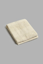 Load image into Gallery viewer, Redtag-Beige-Textured-Net-Stripe-Throw-With-Fringes-BED-PHANTASMAGORIA-3,-Colour:Beige,-Filter:Home-Bedroom,-HMW-BED-Throws,-New-In,-New-In-HMW-BED,-Non-Sale,-S22A,-Section:Homewares-Home-Bedroom-
