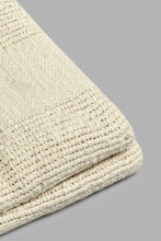 Load image into Gallery viewer, Redtag-Beige-Textured-Net-Stripe-Throw-With-Fringes-BED-PHANTASMAGORIA-3,-Colour:Beige,-Filter:Home-Bedroom,-HMW-BED-Throws,-New-In,-New-In-HMW-BED,-Non-Sale,-S22A,-Section:Homewares-Home-Bedroom-

