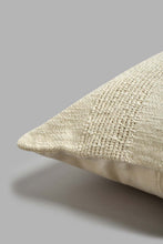 Load image into Gallery viewer, Redtag-Beige-Textured-Net-Stripe-Cushion-BED-PHANTASMAGORIA-3,-Colour:Beige,-Filter:Home-Bedroom,-HMW-BED-Cushions,-New-In,-New-In-HMW-BED,-Non-Sale,-S22A,-Section:Homewares-Home-Bedroom-
