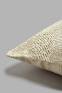 Redtag-Beige-Textured-Net-Stripe-Cushion-BED-PHANTASMAGORIA-3,-Colour:Beige,-Filter:Home-Bedroom,-HMW-BED-Cushions,-New-In,-New-In-HMW-BED,-Non-Sale,-S22A,-Section:Homewares-Home-Bedroom-
