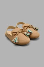 Load image into Gallery viewer, Redtag-Beige-Tassel-Trim-Mule-Mules-Infant-Girls-1 to 3 Years
