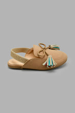 Load image into Gallery viewer, Redtag-Beige-Tassel-Trim-Mule-Mules-Infant-Girls-1 to 3 Years
