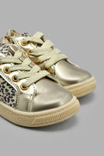 Load image into Gallery viewer, Redtag-Gold-Leopard-Print-High-Top-Sneaker-Sneakers-Infant-Girls-1 to 3 Years
