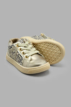 Load image into Gallery viewer, Redtag-Gold-Leopard-Print-High-Top-Sneaker-Sneakers-Infant-Girls-1 to 3 Years
