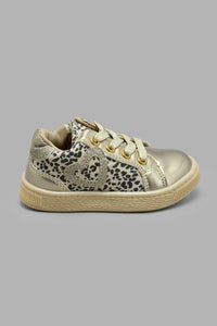 Redtag-Gold-Leopard-Print-High-Top-Sneaker-Sneakers-Infant-Girls-1 to 3 Years