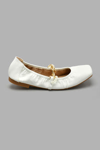 Redtag-White-Ballerina-With-Chain-Trim-Colour:White,-Filter:Women's-Footwear,-New-In,-New-In-Women-FOO,-Non-Sale,-S22A,-Section:Women,-Women-Casual-Shoes-Women's-