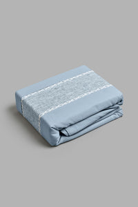 Redtag-Blue-2-Pieces-Duvet-Cover-Set-With-Lace-(Single-Size)-Duvet-Covers-Home-Bedroom-