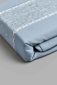 Redtag-Blue-2-Pieces-Duvet-Cover-Set-With-Lace-(Single-Size)-Duvet-Covers-Home-Bedroom-