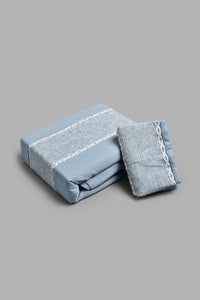Redtag-Blue-2-Pieces-Duvet-Cover-Set-With-Lace-(Single-Size)-Duvet-Covers-Home-Bedroom-