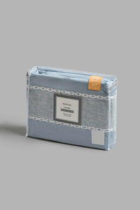 Redtag-Blue-2-Pieces-Duvet-Cover-Set-With-Lace-(Single-Size)-Duvet-Covers-Home-Bedroom-
