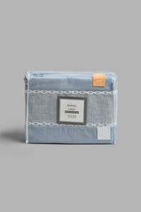 Redtag-Blue-2-Pieces-Duvet-Cover-Set-With-Lace-(Single-Size)-Duvet-Covers-Home-Bedroom-