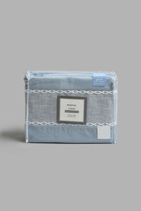 Redtag-Blue-3-Pieces-Duvet-Cover-Set-With-Lace-(Double-Size)-Duvet-Covers-Home-Bedroom-
