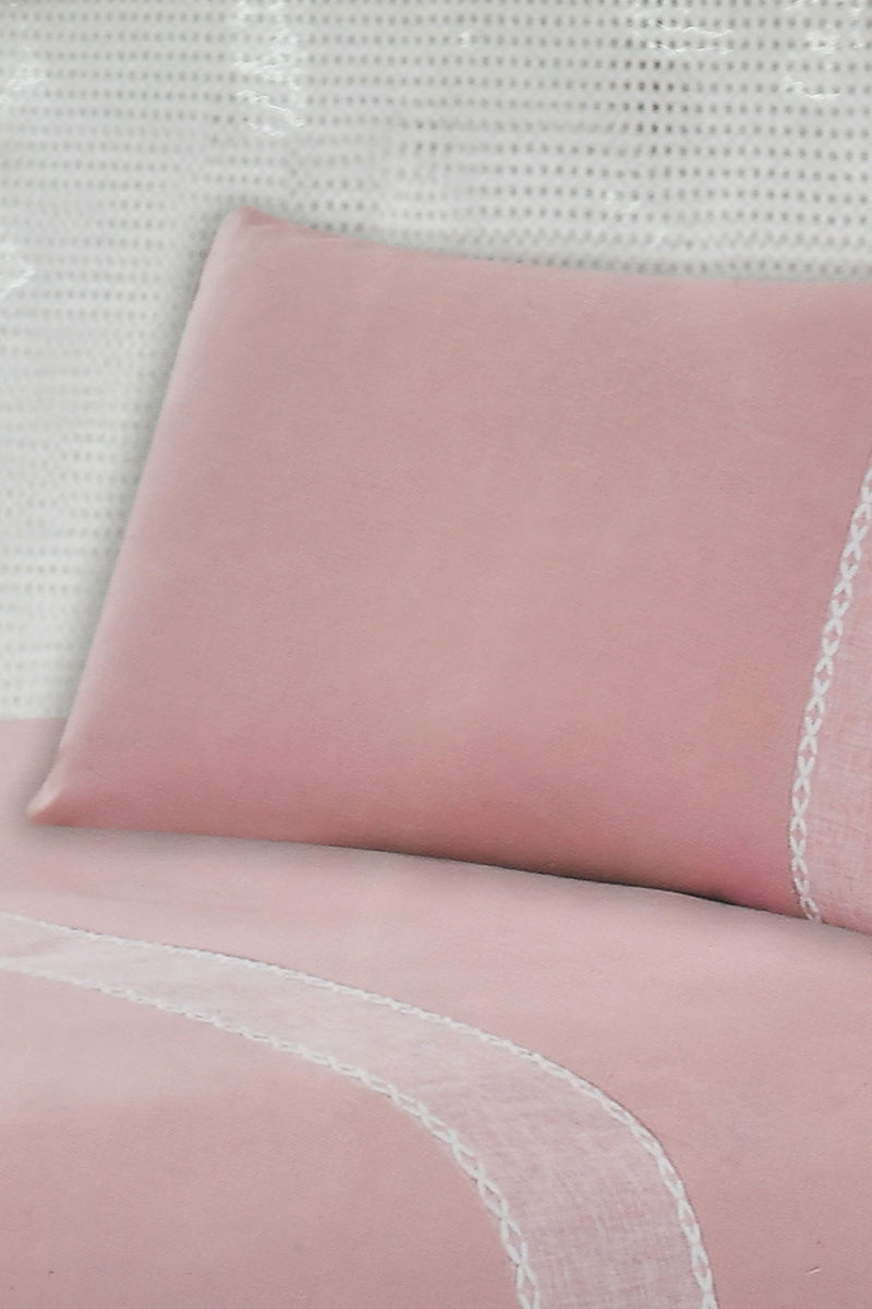 Redtag-Pink-2-Pieces-Duvet-Cover-Set-With-Lace-(Single-Size)-Duvet-Covers-Home-Bedroom-