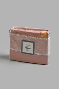Redtag-Pink-2-Pieces-Duvet-Cover-Set-With-Lace-(Single-Size)-Duvet-Covers-Home-Bedroom-