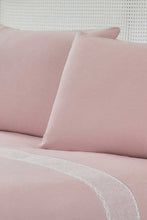 Load image into Gallery viewer, Redtag-Pink-3-Pieces-Duvet-Cover-Set-With-Lace-(Double-Size)-Duvet-Covers-Home-Bedroom-
