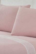 Load image into Gallery viewer, Redtag-Pink-3-Pieces-Duvet-Cover-Set-With-Lace(King-Size)-Duvet-Covers-Home-Bedroom-
