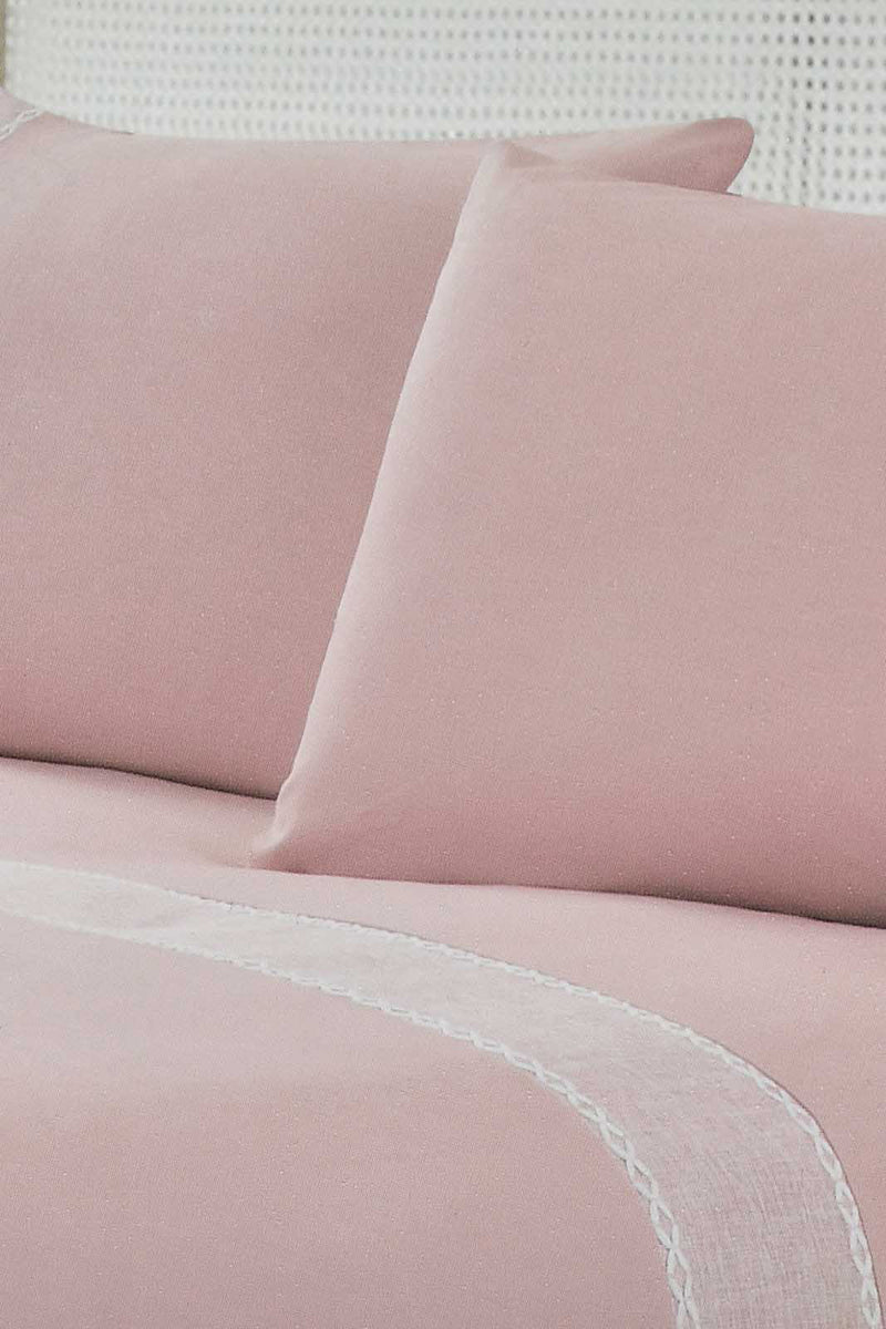 Redtag-Pink-3-Pieces-Duvet-Cover-Set-With-Lace(King-Size)-Duvet-Covers-Home-Bedroom-
