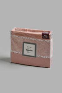 Redtag-Pink-3-Pieces-Duvet-Cover-Set-With-Lace(King-Size)-Duvet-Covers-Home-Bedroom-