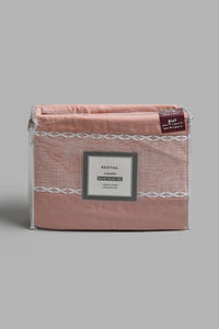 Redtag-Pink-3-Pieces-Duvet-Cover-Set-With-Lace(King-Size)-Duvet-Covers-Home-Bedroom-