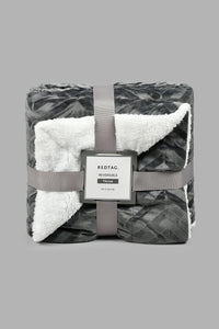 Redtag-Grey-Textured-Velvet-&-Sherpa-Reversible-Throw-Throws-Home-Bedroom-