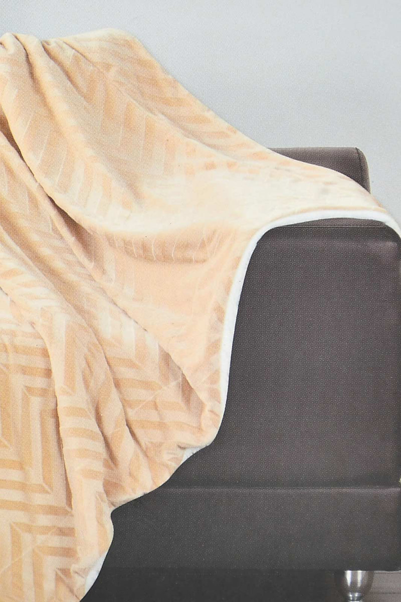 Redtag-Beige-Textured-And-Sherpa-Reversible-Throw-Colour:Beige,-Filter:Home-Bedroom,-HMW-BED-Throws,-New-In,-New-In-HMW-BED,-Non-Sale,-S22A,-Section:Homewares-Home-Bedroom-