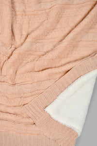 Redtag-Pale-Knit/-Sherpa-Reversible-Throw-Throws-Home-Bedroom-