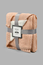 تنزيل الصورة على معرض الصور، Redtag-Pale-Knit/-Sherpa-Reversible-Throw-Throws-Home-Bedroom-
