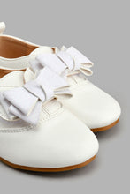 Load image into Gallery viewer, Redtag-White-Bow-Trim-Brogue-Colour:White,-Filter:Girls-Footwear-(1-to-3-Yrs),-ING-Casual-Shoes,-New-In,-New-In-ING-FOO,-Non-Sale,-S22A,-Section:Kidswear-Infant-Girls-1 to 3 Years
