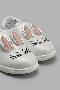 Redtag-White-Bunny-Plimsolls-Plimsolls-Infant-Girls-1 to 3 Years