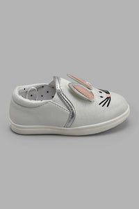 Redtag-White-Bunny-Plimsolls-Plimsolls-Infant-Girls-1 to 3 Years