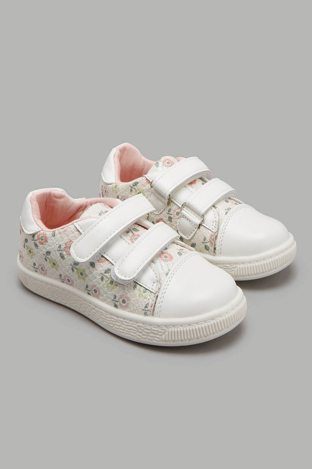 White Floral Print Sneaker