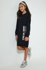 Redtag-Black-Slogan-Sweatshirt-Dress-Dresses-Senior-Girls-9 to 14 Years