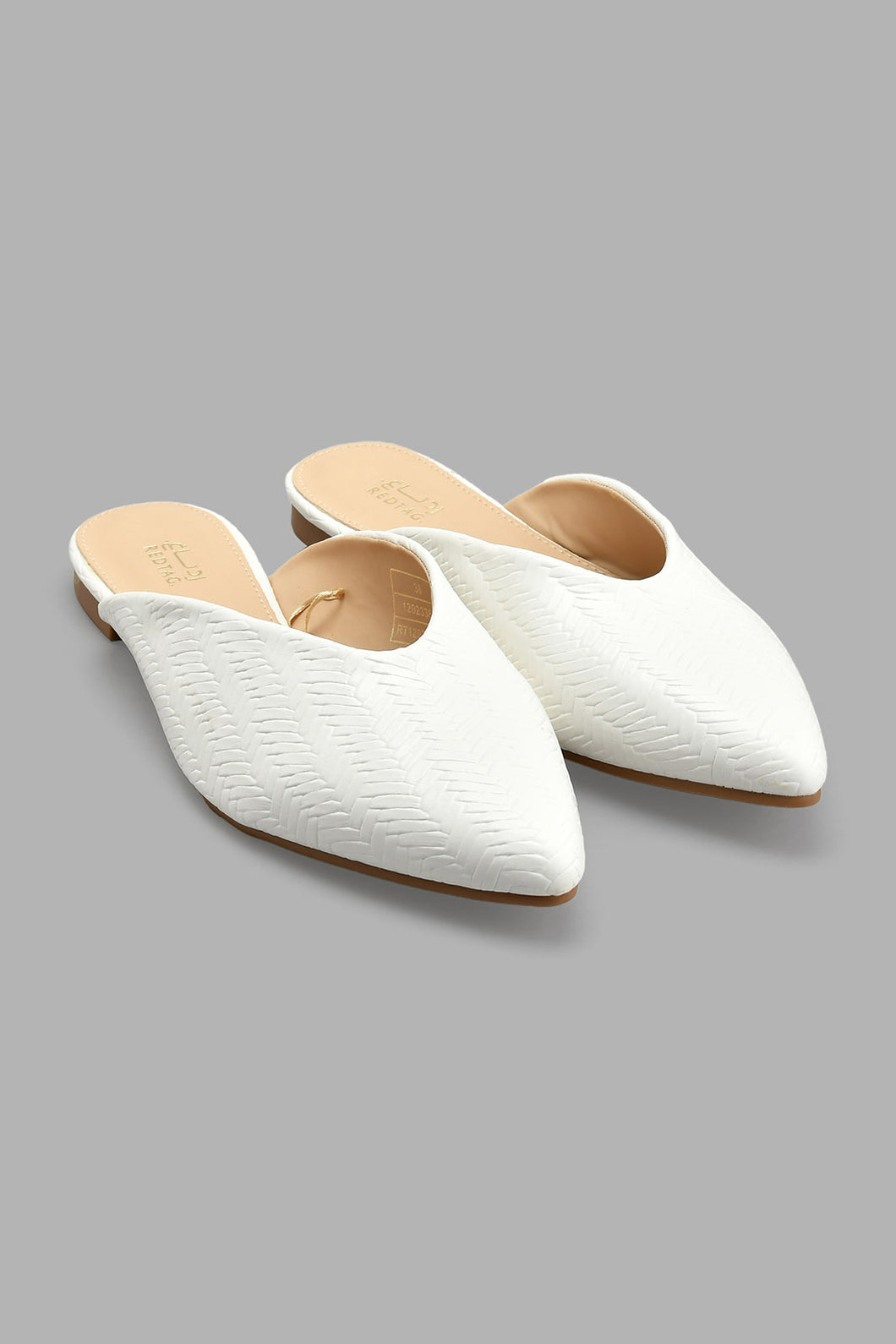 Redtag-White-Closed-Toe-Woven-Mule-Colour:White,-Filter:Women's-Footwear,-New-In,-New-In-Women-FOO,-Non-Sale,-S22A,-Section:Women,-Women-Casual-Shoes-Women's-