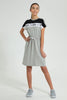 Redtag-Grey/White/Black-Sporty-Colorblocking-Knitted-Dress-Dresses-Senior-Girls-9 to 14 Years