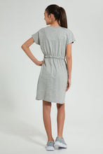 Load image into Gallery viewer, Redtag-Grey/White/Black-Sporty-Colorblocking-Knitted-Dress-Dresses-Senior-Girls-9 to 14 Years
