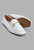 Redtag-White-Loafer-With-Pearl-Trim-Loafers-Women's-