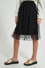 تنزيل الصورة على معرض الصور، Redtag-Black-Tulle-Skirt-With-Flock-Skirts-Senior-Girls-9 to 14 Years
