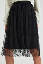 تنزيل الصورة على معرض الصور، Redtag-Black-Tulle-Skirt-With-Flock-Skirts-Senior-Girls-9 to 14 Years
