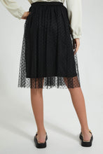تنزيل الصورة على معرض الصور، Redtag-Black-Tulle-Skirt-With-Flock-Skirts-Senior-Girls-9 to 14 Years

