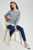 Redtag-Grey-Collared-Embroideredellished-Jacquard-Mock-Shirt-Blouses-Senior-Girls-9 to 14 Years