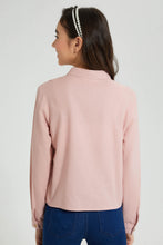 Load image into Gallery viewer, Redtag-Pink-Twill-Crop-Shirt-Blouses-Senior-Girls-9 to 14 Years
