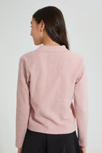Load image into Gallery viewer, Redtag-Pink-Collared-Buttton-Front-Jacquard-Top-Blouses-Senior-Girls-9 to 14 Years
